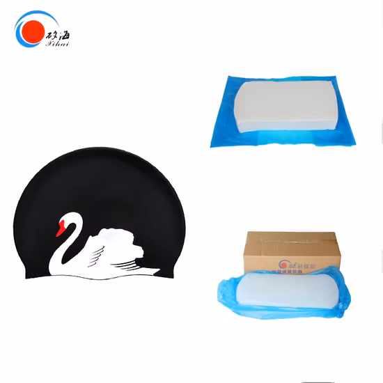 Mermaid Printed Children′ S Swim Cap High Elastic Waterproof Ear Protection Silicone Swim Cap