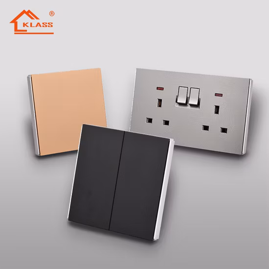 2gang Light Home Electrical Wall Switch with Indicator for Industrial Child Protection Light Switch Wall Switch and Socket